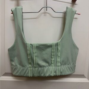 Fabletics Mint Green Sports Bra with textured seams
